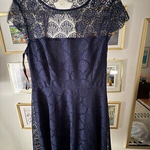 Elegant Navy Lace Dress